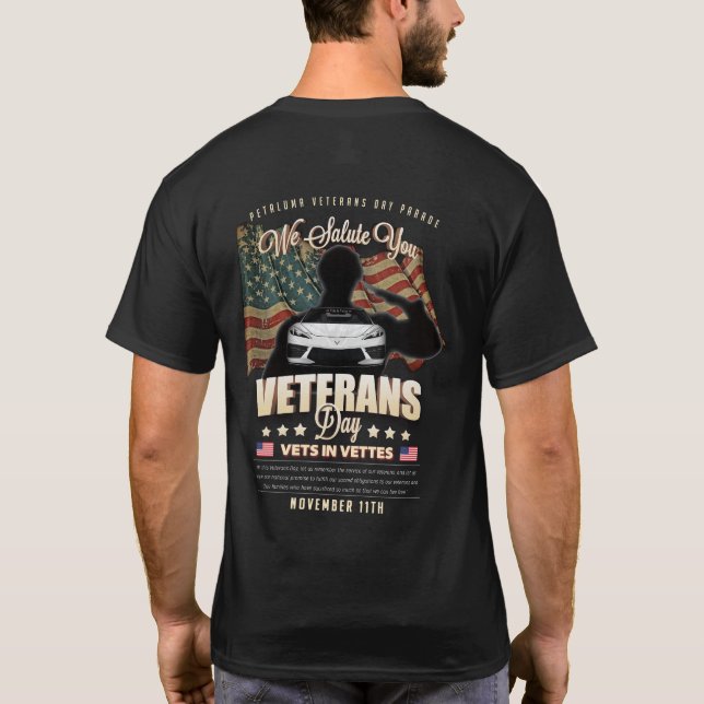 T-shirt Jour des vétérans de l'ANCA Petaluma Vélos en Vett (Dos)