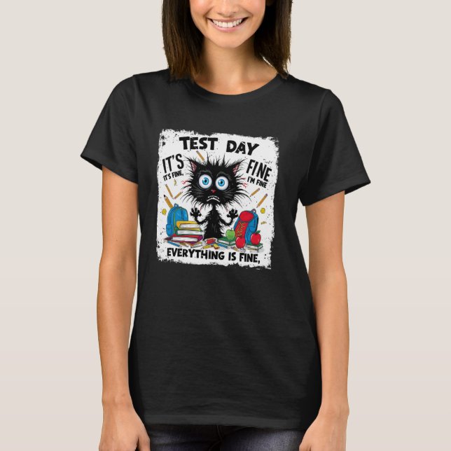 T-shirt Jour d'essai Chat Noir Tout est fin Test Tea (Devant)