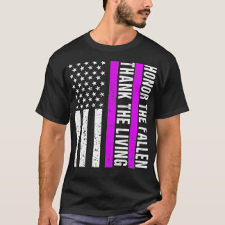 T-shirt Jour du coeur violet Militaire Vétérinaire América