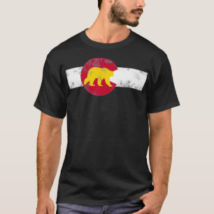 T-shirt Jour du Colorado Etat Drapeau Ours Montagnes Denve