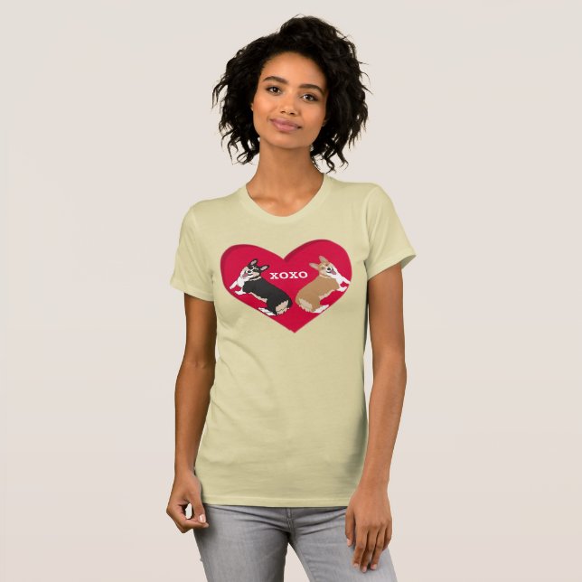 T-shirt Jour du Corgi Valentines (Devant entier)