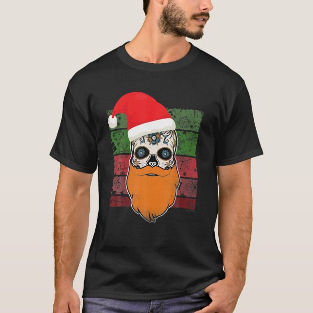 T-shirt Jour Du Crâne Mort Noël Santa Hat Ginger B (Devant)