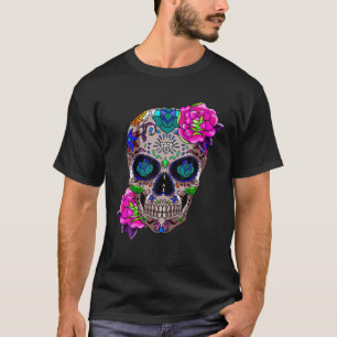 T-shirt Jour Du Crâne Sucre Des Crânes Os Cool Morts