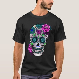 T-shirt Jour Du Crâne Sucre Des Hommes Morts Femmes Kid Di