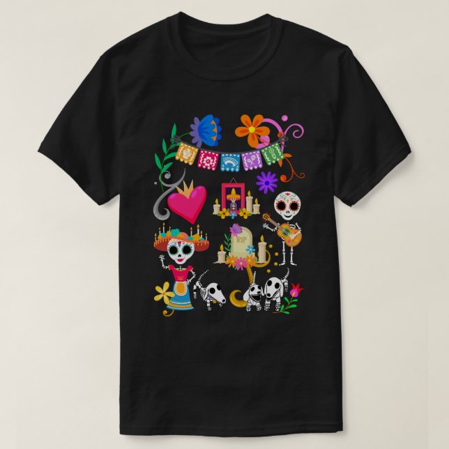 T-shirt Jour du Dachshund de la Fiesta Morte (Design devant)
