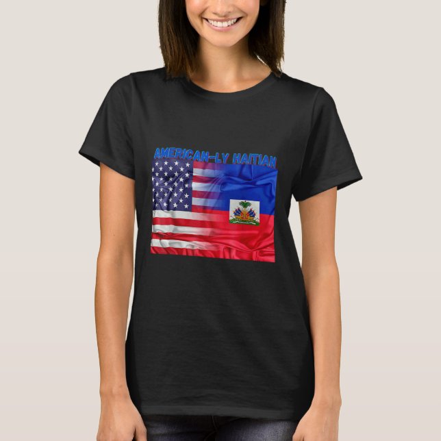 T-shirt Jour du drapeau de la fierté haïtienne d'Amérique  (Devant)