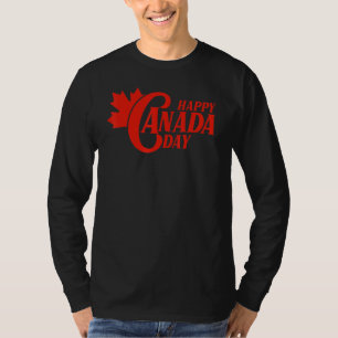 T-shirt Jour du drapeau du Canada Feuille d'érable Joyeux