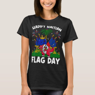 T-shirt jour du drapeau haïtien dinosaure hommes femmes en
