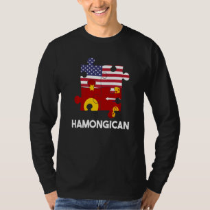 T-shirt Jour du drapeau Hmong Miao Fier d'Amérique Puzzle