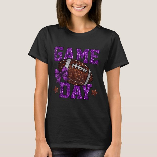 T-shirt Jour du jeu Touchdown Football Maman Filles Aller  (Devant)