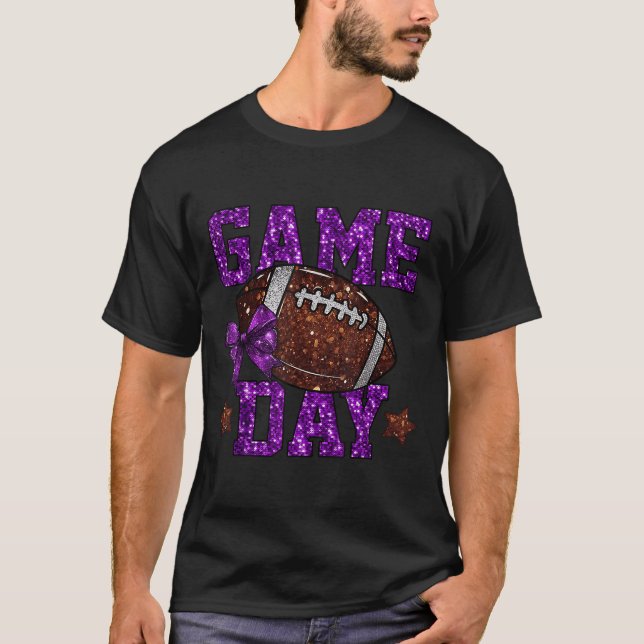 T-shirt Jour du jeu Touchdown Football Maman Filles Aller  (Devant)
