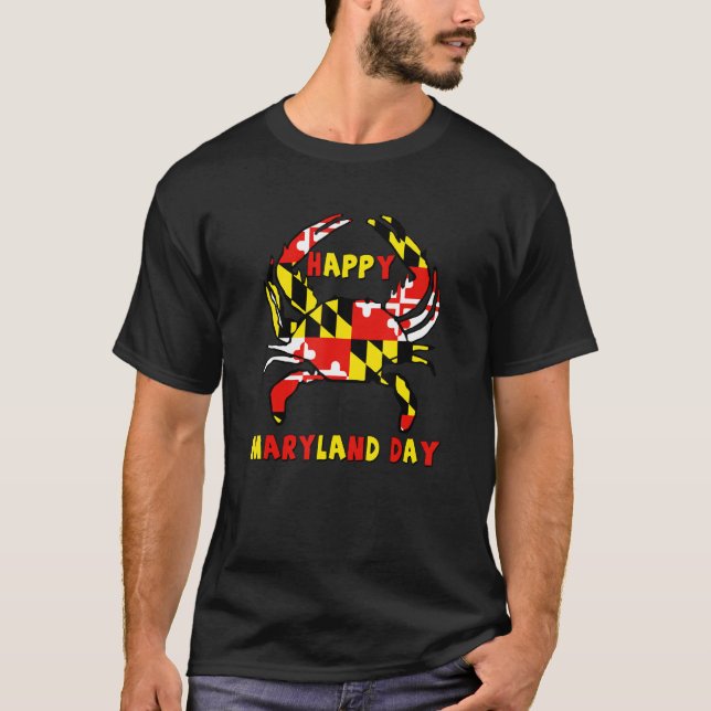 T-shirt Jour du Maryland Joyeux Baltimore Crabe Md drapeau (Devant)