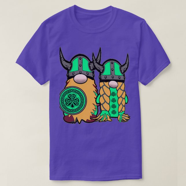 T-shirt Jour du mignon Viking Gnome Couple St Patrickx27s (Design devant)
