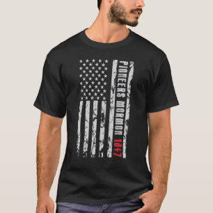 T-shirt Jour du Pionnier Mormon de l'Église du drapeau amé