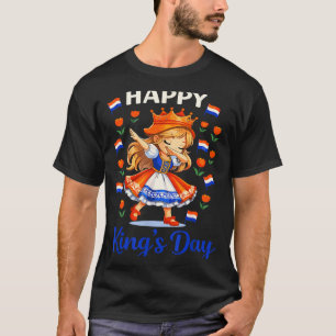 T-shirt Jour du Roi Pays-Bas Drapeau Koningsdag Néerlandai