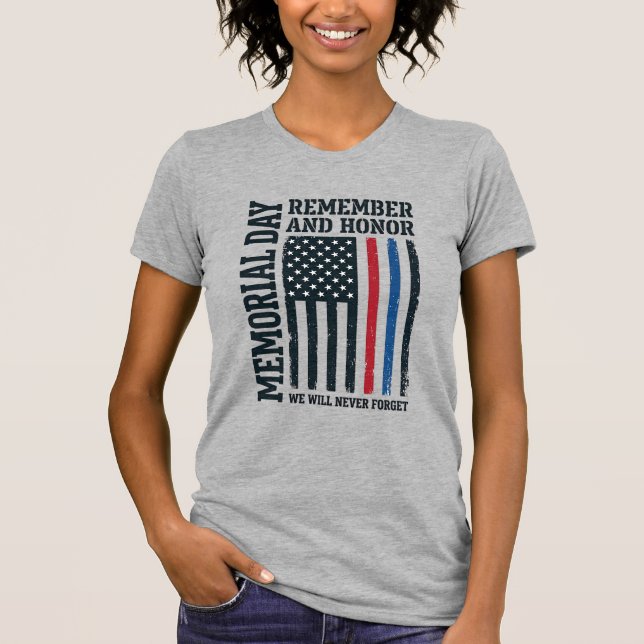 T-shirt Jour du Souvenir Hommage et Tribut Vector Des (Devant)