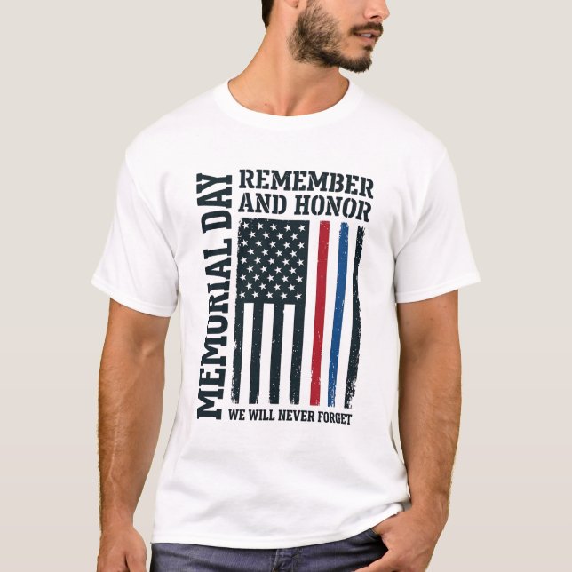 T-shirt Jour du Souvenir Hommage et Tribut Vector Des (Devant)