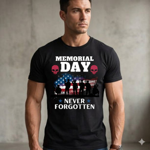 T-shirt Jour du Souvenir Jamais Oublié, Drapeau américain 