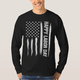 T-shirt Jour du Travail Joyeux Fête du Travail Drapeau amé
