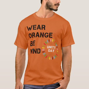 T-shirt jour d'unité porter orange être gentil anti-inti