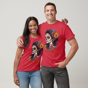T-shirt Jour élégant de la femme du crâne de sucre mort