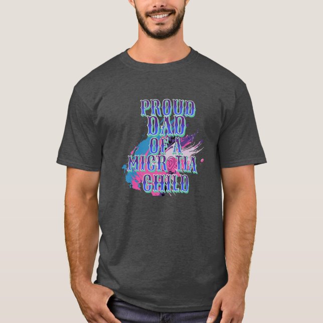 T-shirt Jour et maman de la Microtia bleue (Devant)