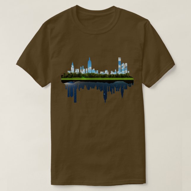 T-shirt jour et nuit nature ville urbaine (Design devant)