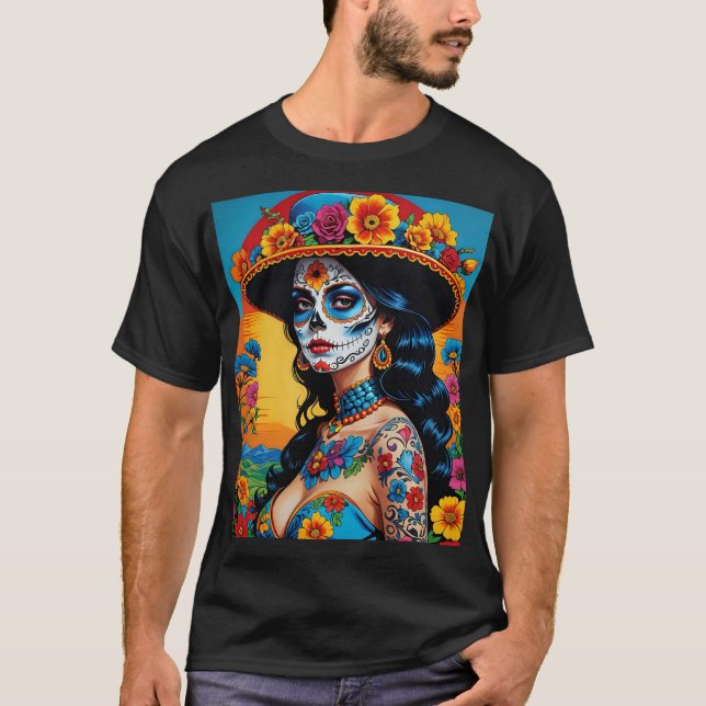 T-shirt Jour floral de la Catrina de la Mort Tee (Devant)