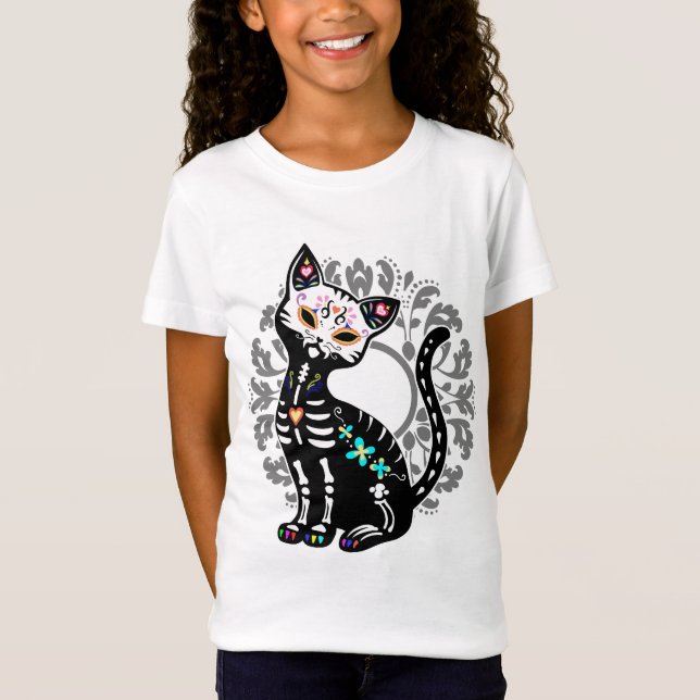 T-Shirt Jour Girly de la coutume mignonne morte de chat (Devant)