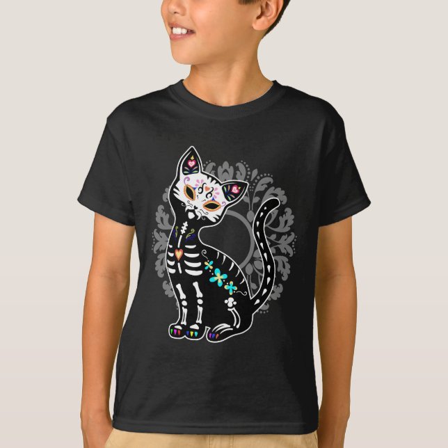 T-shirt Jour Girly de la coutume squelettique mignonne (Devant)