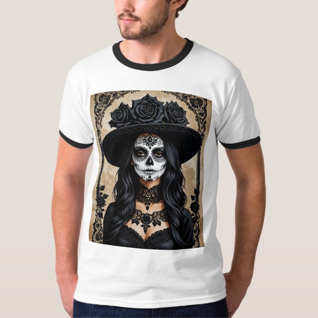 T-shirt Jour gothique de la chemise crâne morte (Devant)