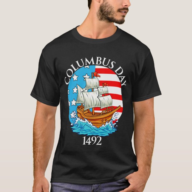 T-shirt jour heureux de Columbus (Devant)