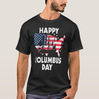 T-shirt Jour heureux de Columbus, drapeau américain