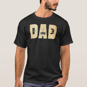 T-shirt Jour Homme Papa Et Jeux Vidéo Fatheru2019s Vintage