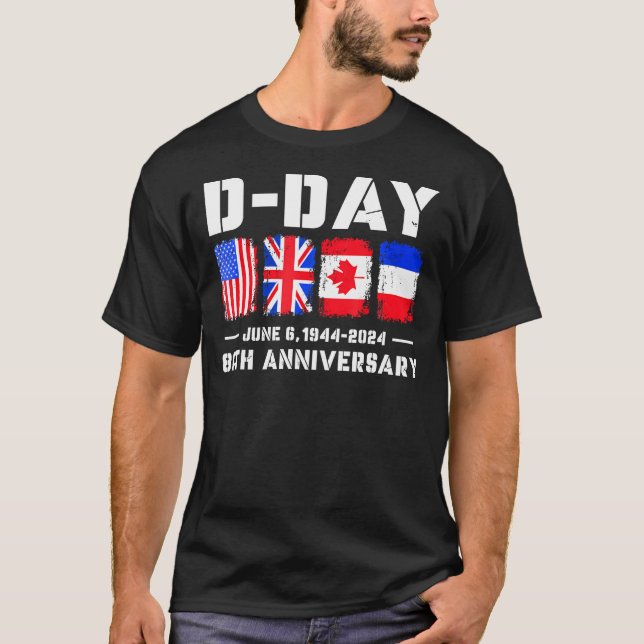 T-shirt Jour J Débarquements Normandie 80E Anniversaire T  (Devant)