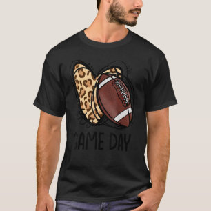 T-shirt Jour Jeu Leopard Football Amour Coeur Football Mam