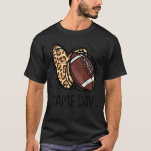 T-shirt Jour Jeu Leopard Football Amour Coeur Football Mam