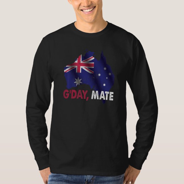 T-shirt Jour Mate Bonne Carte de la Terre Australie Drapea (Devant)