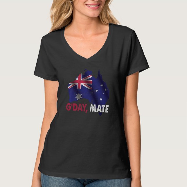 T-shirt Jour Mate Bonne Carte de la Terre Australie Drapea (Devant)