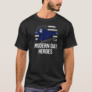 T-shirt Jour moderne Héros Police Officier Premier Réponda