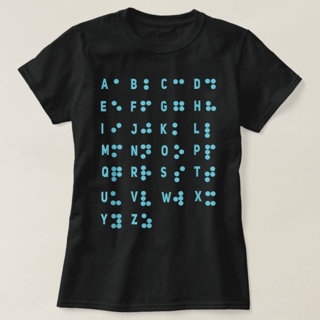 T-shirt Jour mondial du braille Alphabet points déparés Br (Design devant)