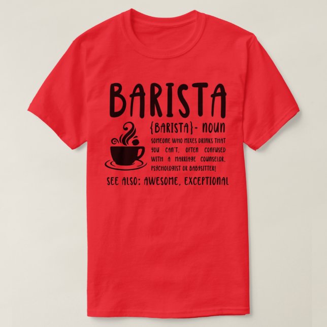 T-shirt Jour National Barista Définition de Barista (Design devant)