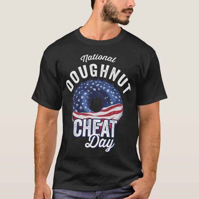 T-shirt Jour national de la Cheat de noix de Doughnut Funn (Devant)