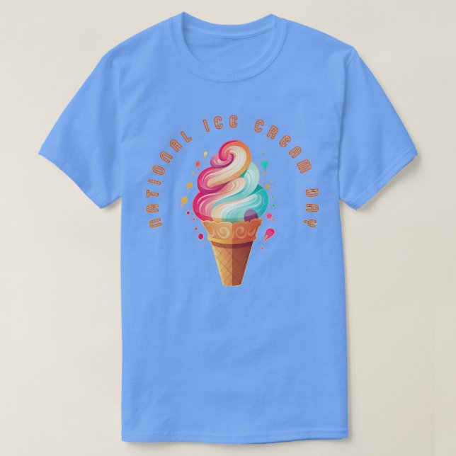 T-shirt Jour national de la crème glacée Cone de crème gla (Design devant)