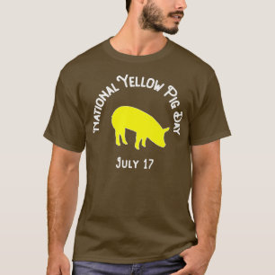 T-shirt Jour national de porc jaune Premium