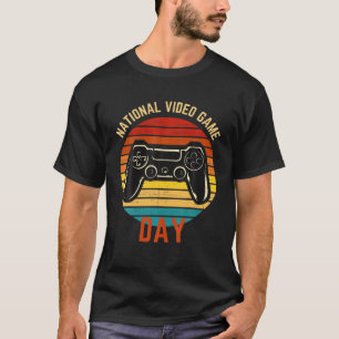 T-shirt Jour National Du Jeu Vidéo 8 Juillet Funny Retro C