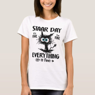 T-shirt Jour Noir Chat Enseignant Enfants Test d'étoile D