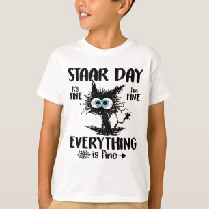 T-shirt Jour Noir Chat Enseignant Enfants Test d'étoile D