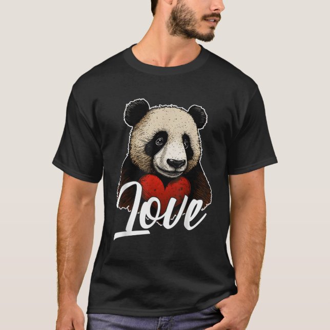 T-shirt Jour Panda Panda Aimer He (Devant)