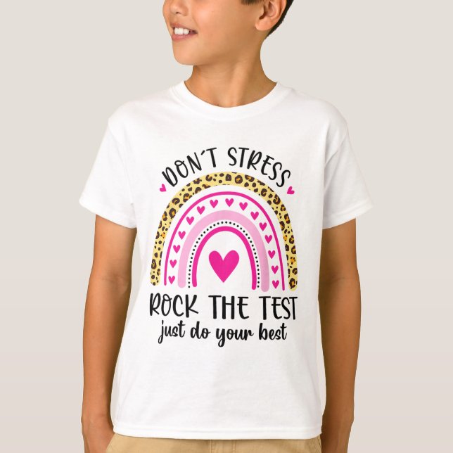 T-shirt Jour Rock Le Test de l'enseignant Jour Rainbow Tea (Devant)